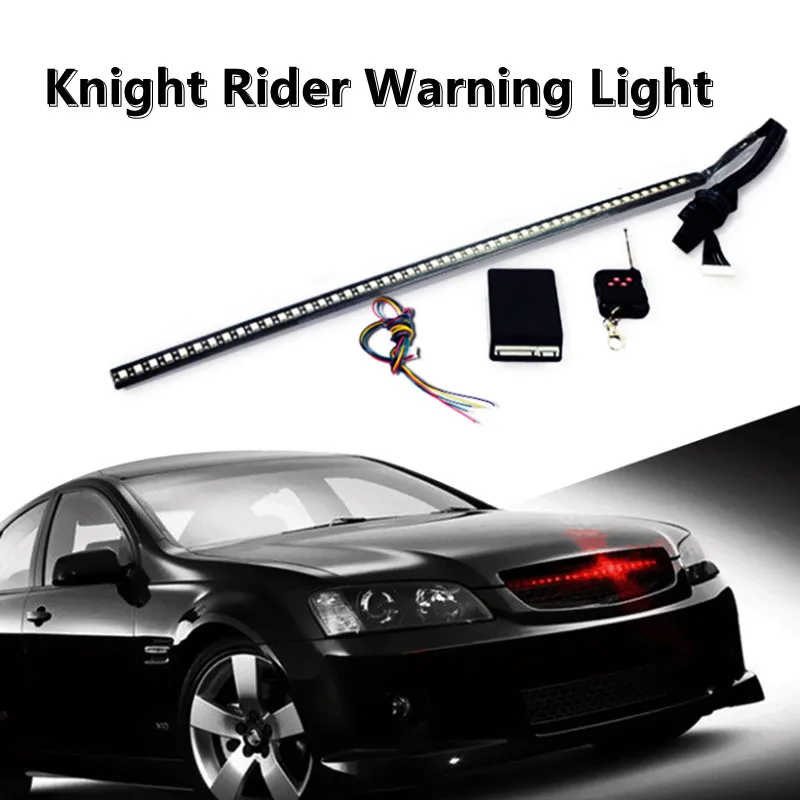 

56CM 7 color RGB 147 Modes Strobe Scanner Strip Wireless Remote Control Super bright 12V 5050 48 LED Knight Rider Warning Light