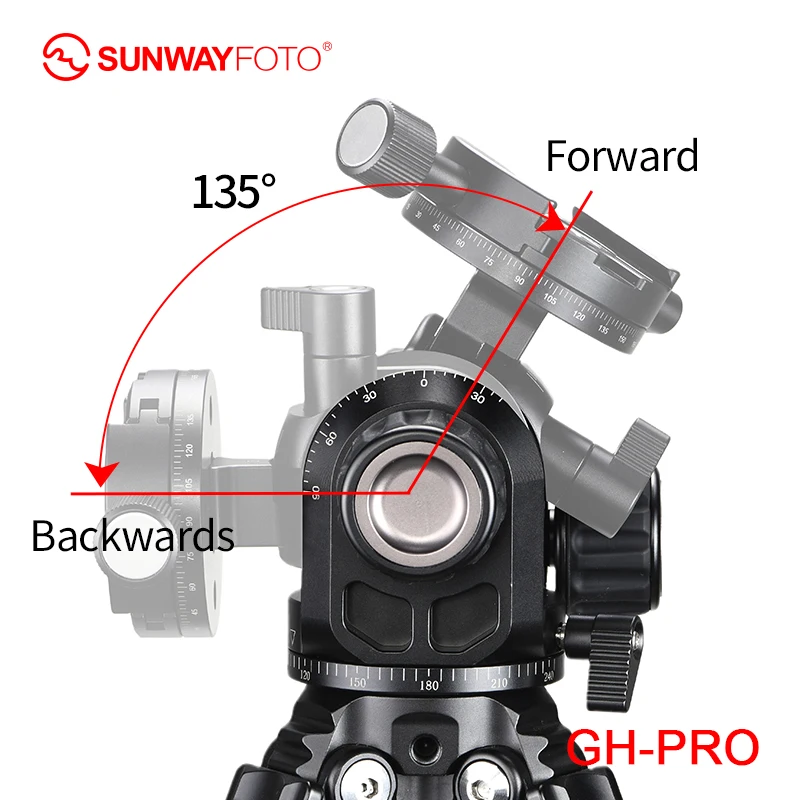 SUNWAYFOTO GH-PRO 3-Way Geared Tripod Head Include Arca Swiss Plate DP-60G