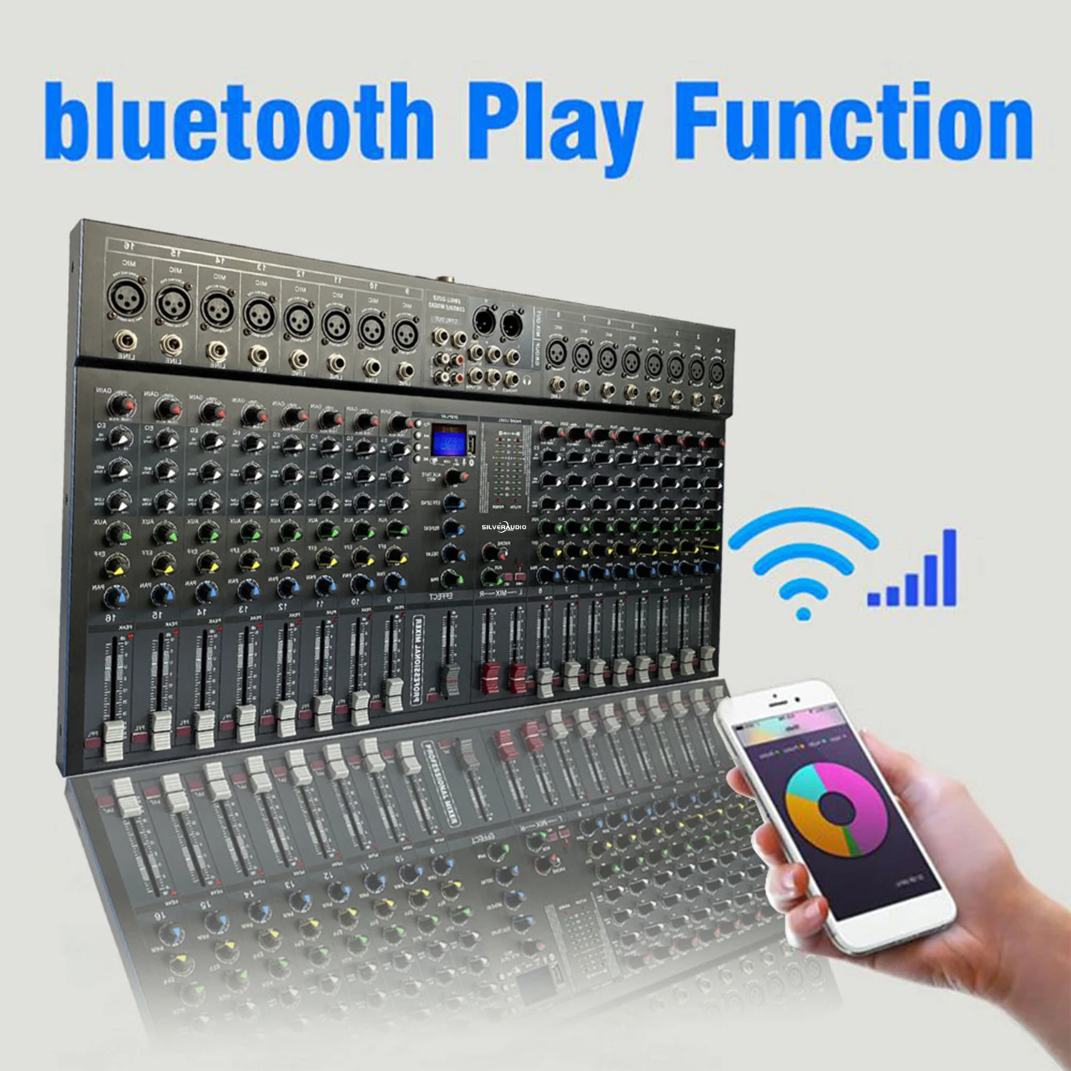 GAX-ET16 Professional 16-Channel Mixer Single Output Blueteeth With Effect Reverb Can Be Used For Singing Performances