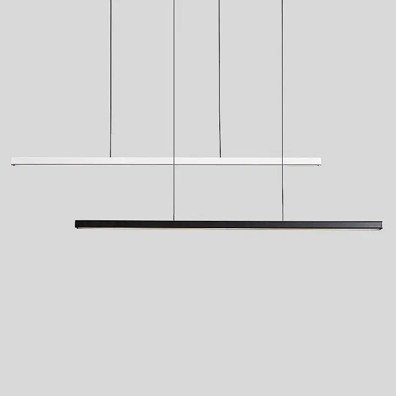 

Nordic Minimalist LED Pendant Lamp Modern Simple Wooden Line Droplight Office Dining Room Cafe Bar Decor Hanging Light Fixtures