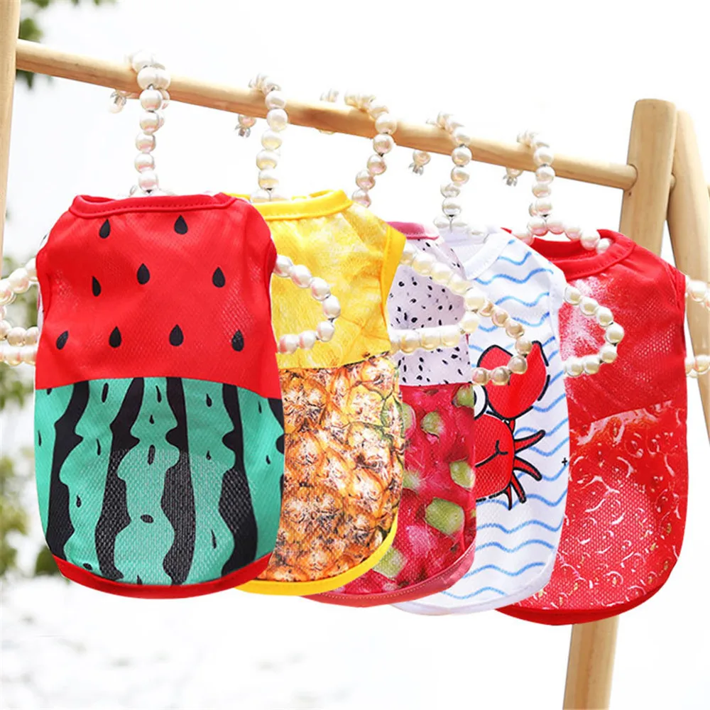 

Miflame Fruit Dog Vests Funny Dog Clothes For Pet Shirts Small Dog T-shirts Schnauzer Chihuahua Vests Lovely Pet Clothes Casual