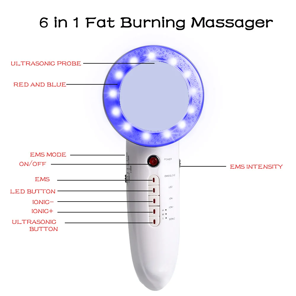 6 in 1 EMS Infrared Massager Body Sculpting Machine Weight Loss Cellulite Massage Slimming Fat Burner Beauty Instrument Tools