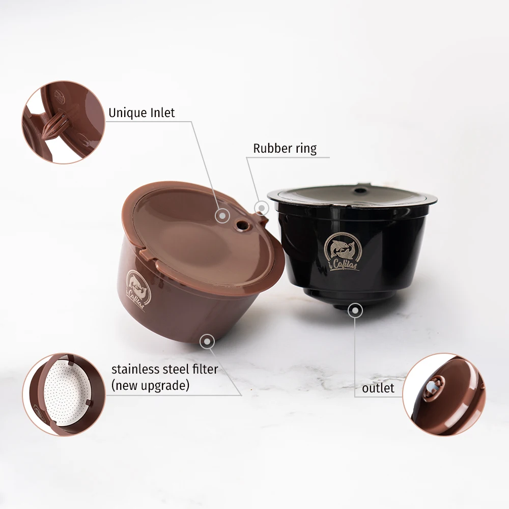 RECAFIMIL Reusable Coffee Capsules for Nescafe Dolce Gusto Metal Filter Mesh Refillable Coffee Pod Crema Filter with Tamper view 4