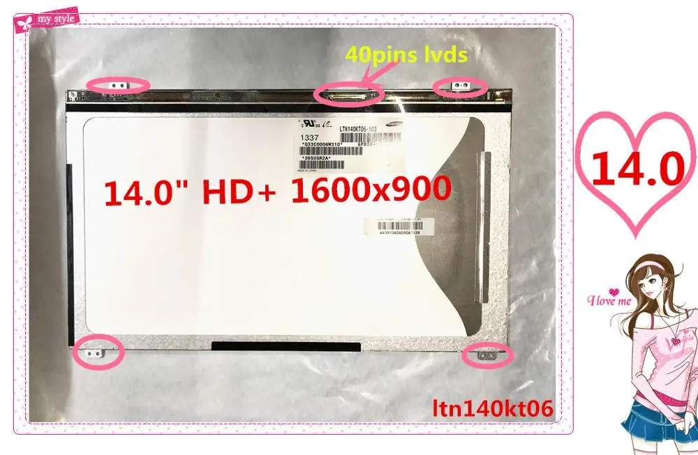 FREE SHIPPIN Wholesale  LTN140KT06-501 LTN140KT06-801 For Toshiba Tecra R940 Laptop LCD LED Screen Panel Display Matrix 1600X900