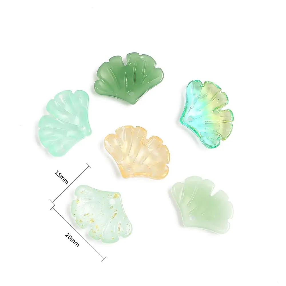 

DIY Accessories 10pcs Small Flower Leaves Lampwork Beads Multi Gradient Color Glass Beads For Jewelry Making 7 colors