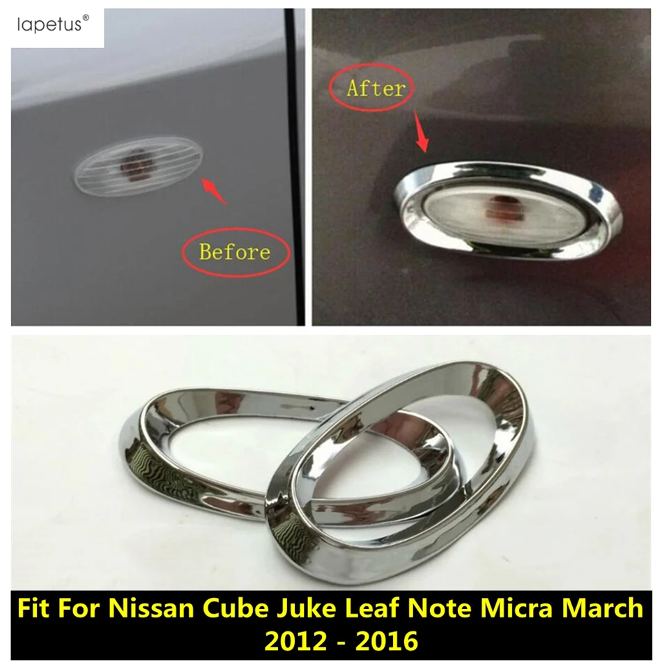 Side Signal Turn Lamp Turning Lights Circle Frame Cover Trim Accessories For Nissan Cube Juke Leaf Note Micra March 2012 - 2016