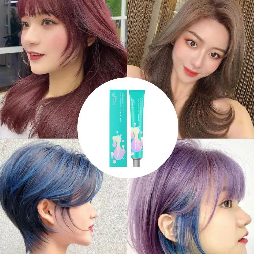 100ml Natural Effect Hair Dye Cream High Saturation Multiple Colors Bleaching Agent Long Lasting Cream Hair Color Tools