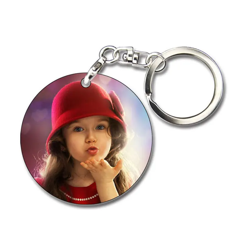 Sublimation blank MDF wooden keychain Thermal transfer print design picture personality advertising gift pendant 100pcs/lot