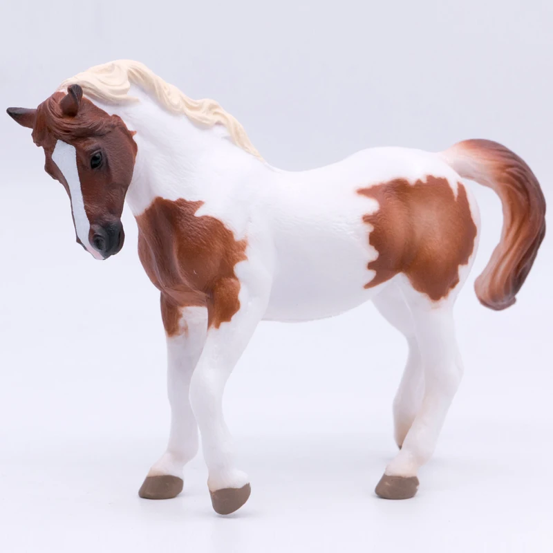 2021 CollectA Horse Country Farm AnimalsChincoteague Pony - Chestnut Pinto 1:20 PVC Figure Model Toys for Kids #88929