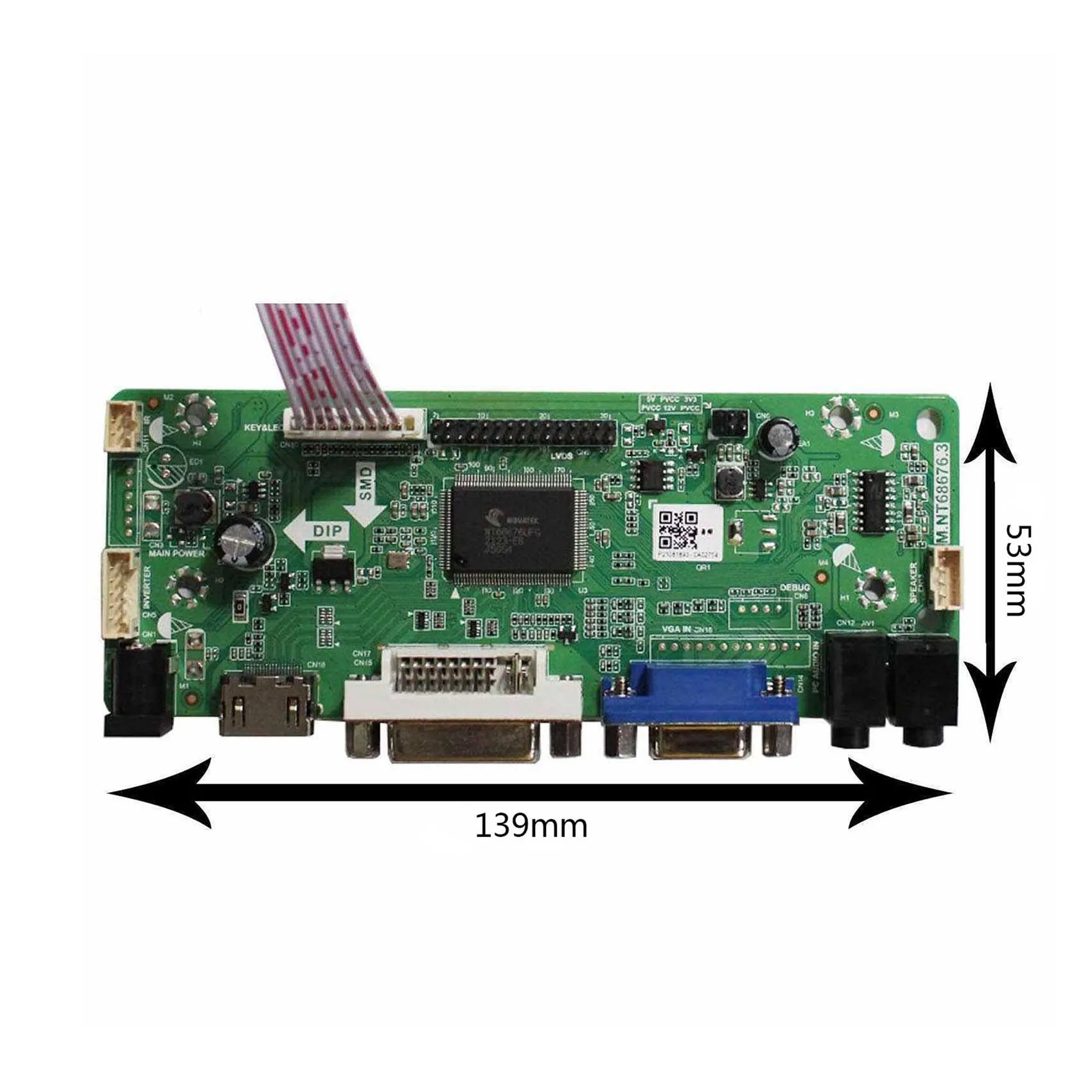 VSDIAPLAY H/D+VGA+DVI+Audio Input LCD Controller Board For 15.6\