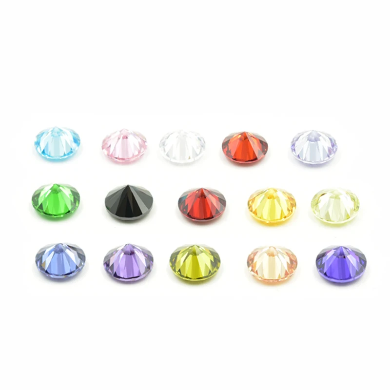 100pcs 0.8～4.0 Round Cut Multi Various colors loose cubic zirconia bead zircon stone aaaaa For Diy jewelry