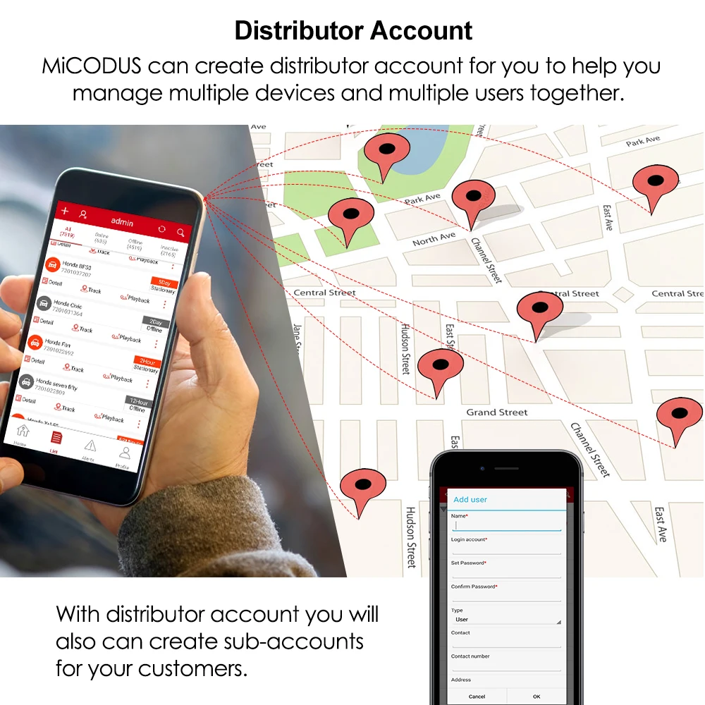 Meilleure plate-forme MICODUS pour la plupart des traquesurs GPS de voiture LK720/MV720/TK905/TK915/GL300/GL500/GT01/MV730/GPS103/GPS303, plate-forme de suivi