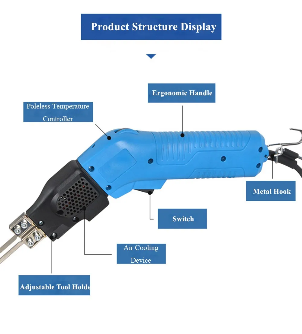 Electric Foam Cutter Air-cooling Knife Sponge Peral Foam Cutting Tool Groove Slotting Hot Heat Cutter Kit Blades