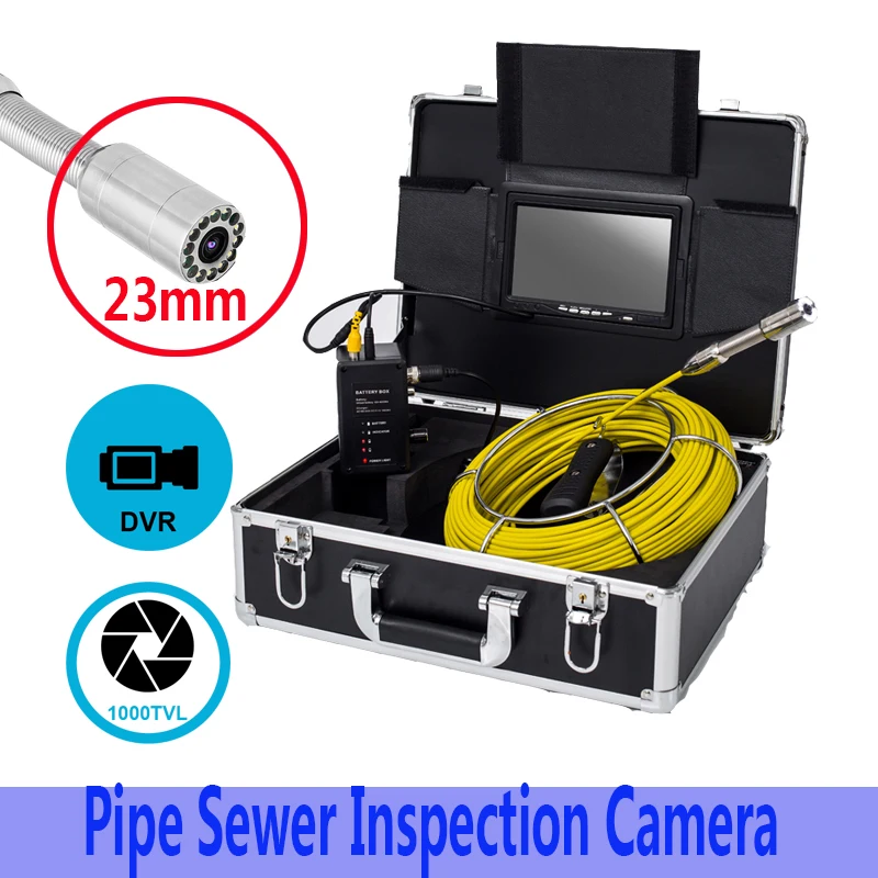 

7inch Industrial Sewer Drain Pipeline Endoscope Video Camera System With DVR 23mm/17mm/6.5mm Lens Used For Pipe Inspection