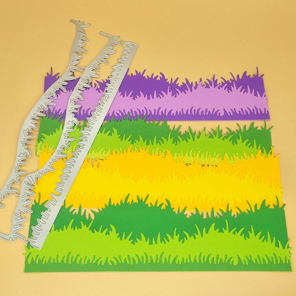 

3 lawn and grass metal cutting templates DIY scrapbook, card making, embossing crafts, photo album decoration