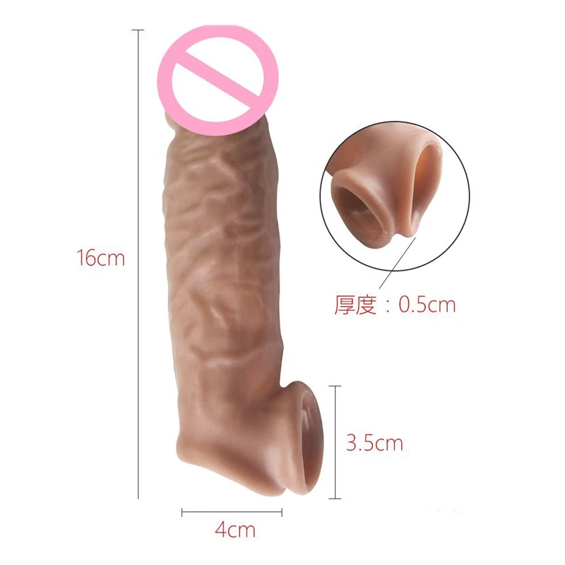 Reusable Penis Extender Penis Sleeve Male Big Cock Enlargement Penis Barbed Condoms for Men Sex Dildo Enhancer Delay Ejaculation