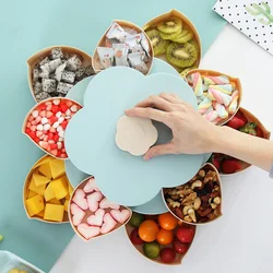 Funny Double Deck Rotary Storage Box Flower Design Wedding Snack Candy Box Jewelry Organizer Cosmetic Dry Fruit Storage Bin