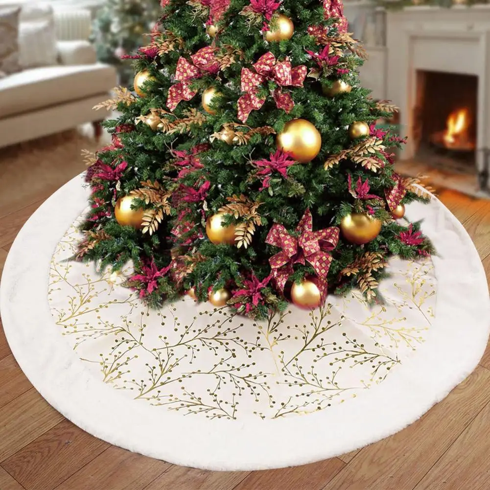 Christmas Tree Skirt 122cm Christmas Tree Foot Carpet Tree Skirt Mat Under The Tree Christmas Decorations For Home Flower Branch