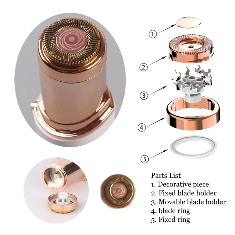 Testa di lama per donna rimozione dei capelli rossetto rasoio per capelli Bikini epilatore 4 pezzi una borsa