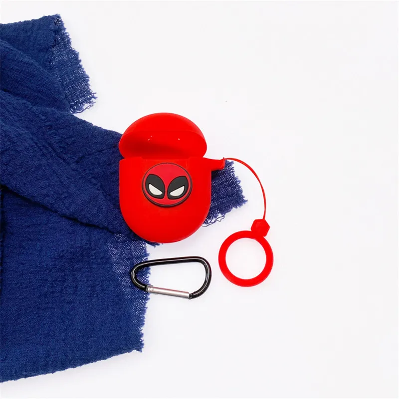 Cartoon Marvel Earphone Case For Xiaomi Redmi Airdots 3 Pro Silicone Wireless Bluetooth Headphone Protective Cover With Hook