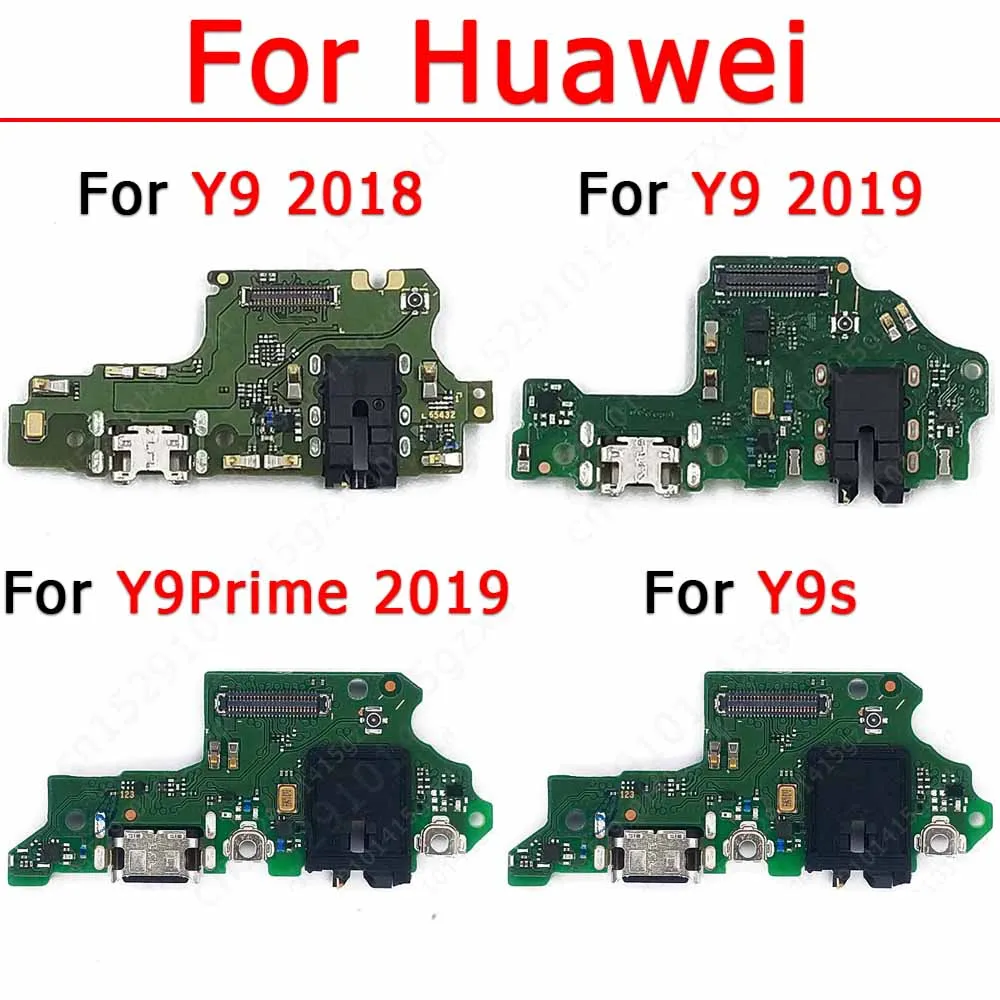 Płytka ładująca dla Huawei Y9 Prime 2019 2018 Y9s Port ładowania Usb płytka złącza Flex Cable tasiemka części zamienne