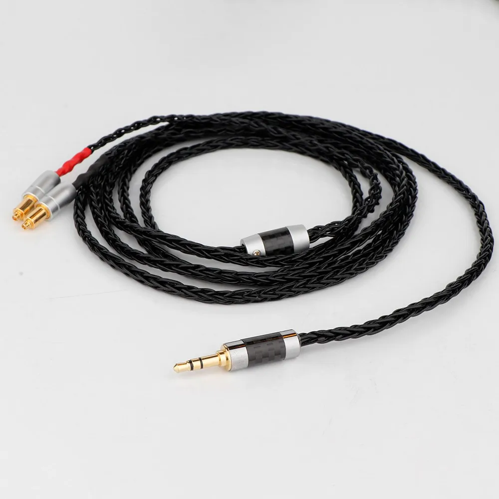 Preffair 8 Core 7N OCC Black Braided Earphone Cable For Shure SRH1540 SRH1840 SRH1440 Headphone