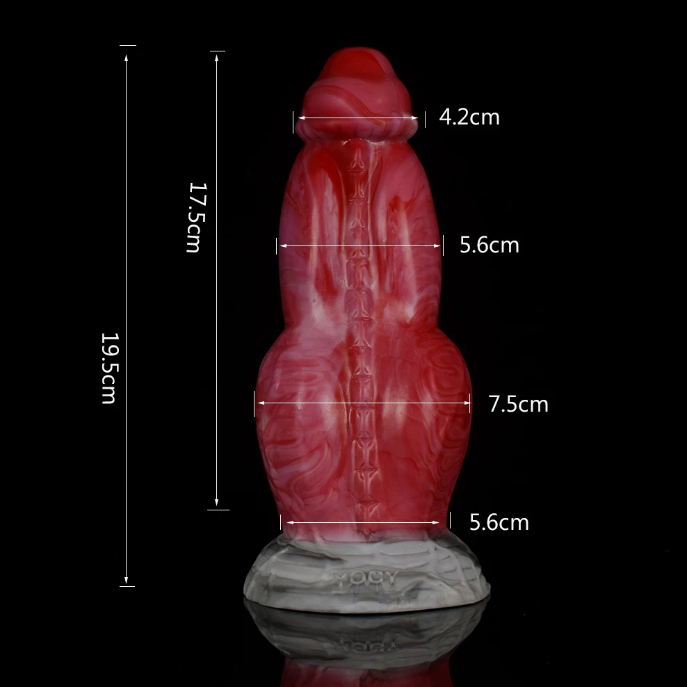 FAAK New Dragon Wolf Dildo With Sucker 7.5cm Large Knot Thick Dog Penis Silicone Anal Plug For Women Men Erotic Sex Toys Shop