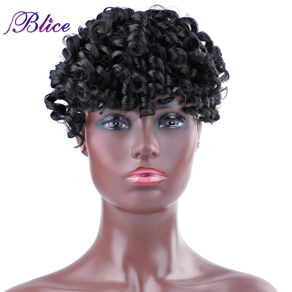 Blice Synthetic Bangs Fake Curly Fringe Clips In Bangs Pure Color With High Temperature Fiber Loose Wave Hairpieces