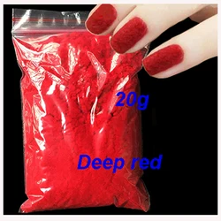 20 g/borsa polvere di velluto rosso fai da te Nail Glitter polvere Nail Glitter decorazione pigmento 17 colori tra cui scegliere