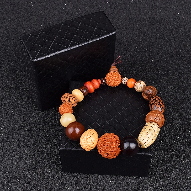 Nature Rudraksha 18 Style Beads Bracelets for Women Fashion Rudraksha Bracelets Men Religious Buddha Meditation Buddhism Jewelry