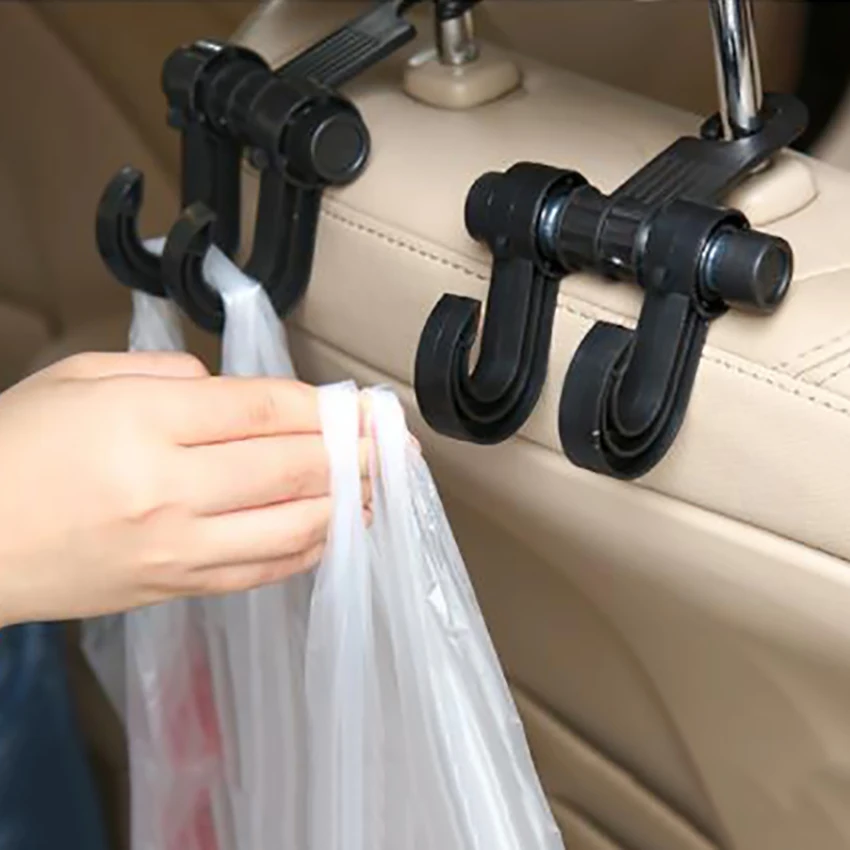 Creative Multi-functional Universal Auto Car Seat Headrest Bag Hook Holder, Clip Hanger To Storage Grocery Cloth Bag Purse