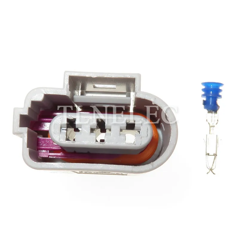 1J0973723G 3.5 MM 3 PIN Way หญิงสีเทากันน้ำอัตโนมัติหมอก Connector เซนเซอร์เพลาข้อเหวี่ยงปลั๊กสำหรับ VW Audi Skoda