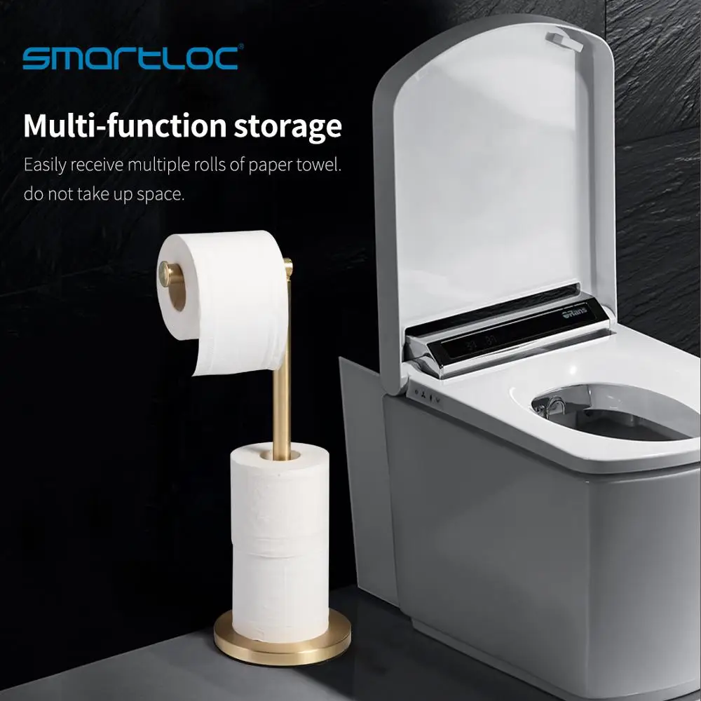 Smartloc golden Stainless Steel Toilet Paper Holder Paper Towel Holder Kitchen Paper Holder Bathroom Toilet Paper Stand