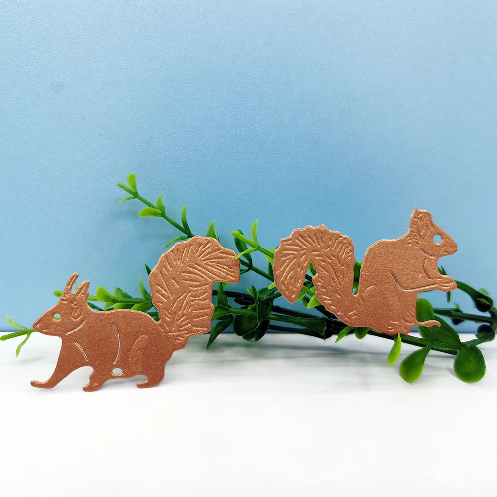 

Squirrel Metal Cutting Dies Scrapbooking Embossing Folders for Card Making Craft DIY Clear Stamps and Slimline Die Cut Molds