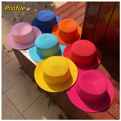 flat straw hat female summer flat hat sun hat seaside vacation beach hat net red straw hat bow ribbon sun hat панама