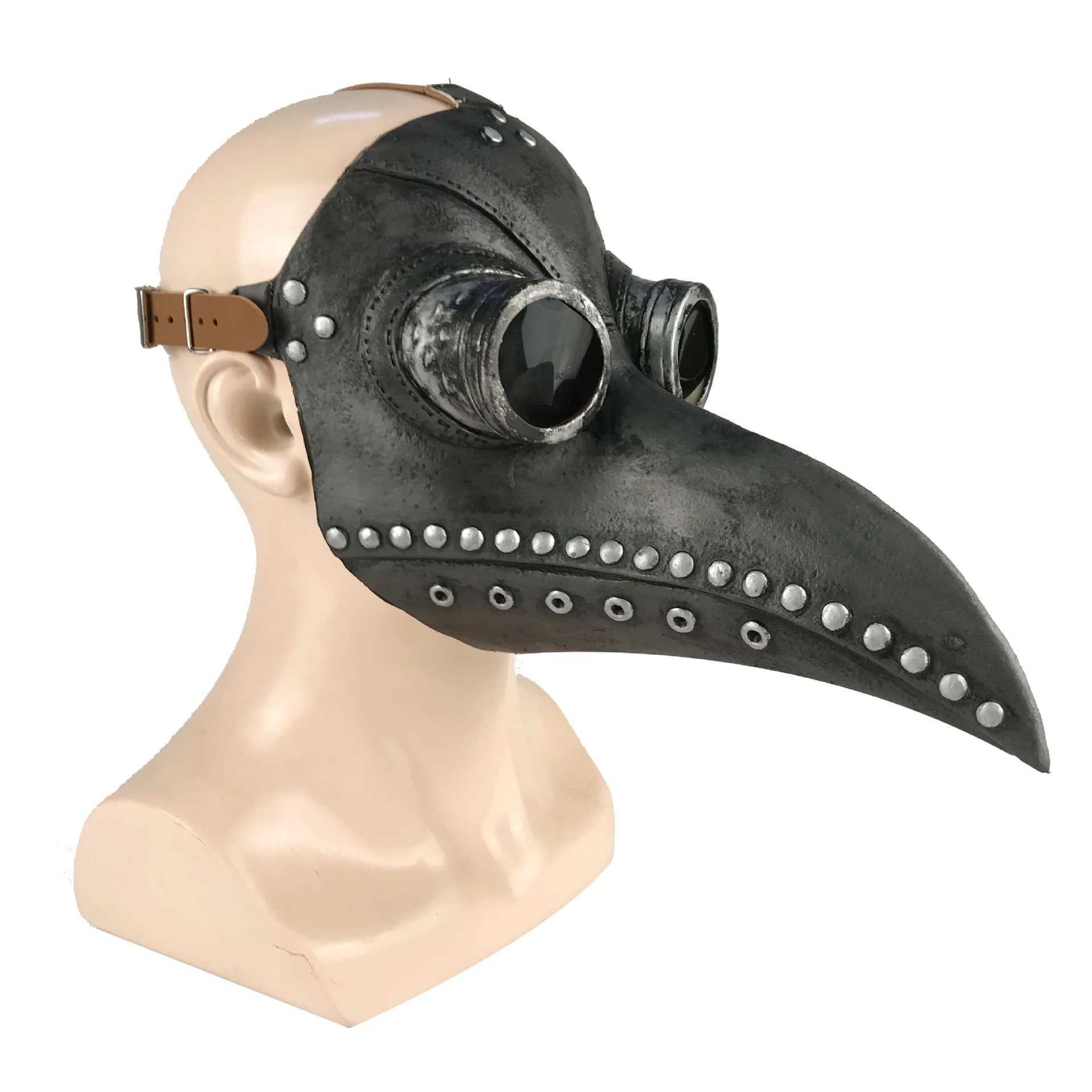 Funny Latex Steampunk Plague Doctor Bird Mask Cosplay Long Nose Halloween Masquerade Costume Props