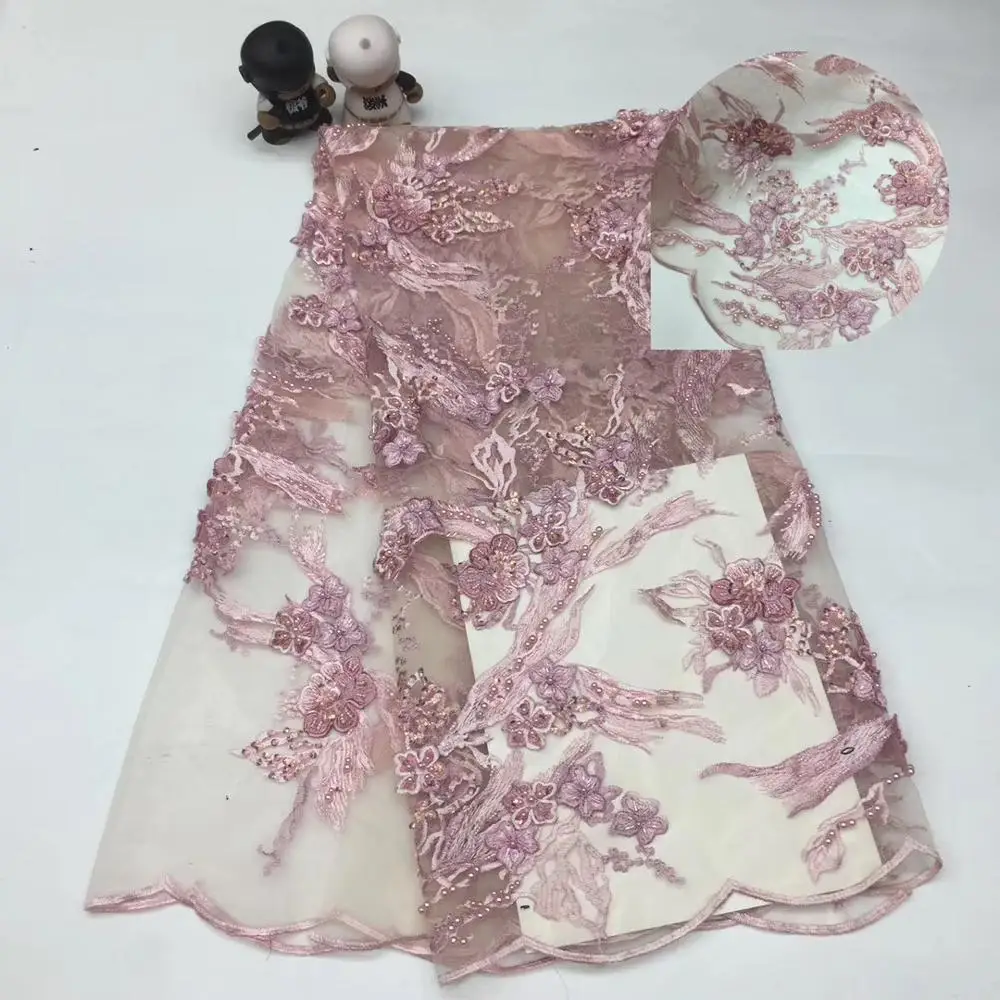 

Weddings Design Hand-made beads French mesh yarn lace African lace Fabric Beads Embroidery Lace For Evening Dress Party Fabric