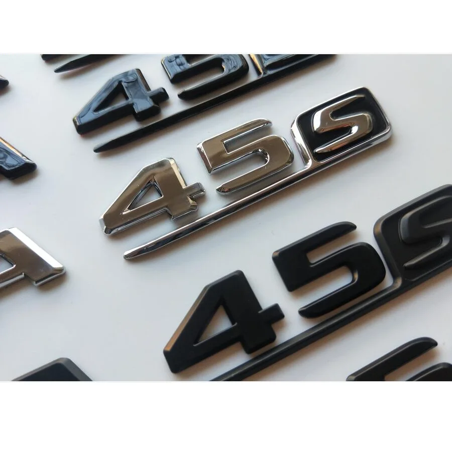 Brilliant Chrome Black Letters CLA 45S Trunk Badges Emblems Stikcer for Mercedes Benz W117 X117 C117 CLA45 S AMG