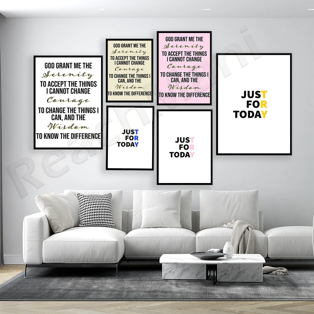 

Serenity prayer-only for today, spiritual contemporary art canvas print decoration poster print