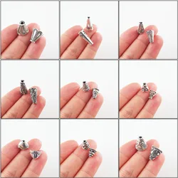 Fashion New Flower Clouds Cone Conic Connectors Tibetan Silver Plated End Bead Caps