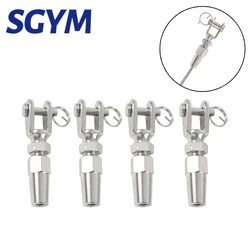 4pcs 316 Marine Grade Stainless Steel Swageless Fork Terminal For 3mm Wire Rope  Railing Rope Terminal Fitting