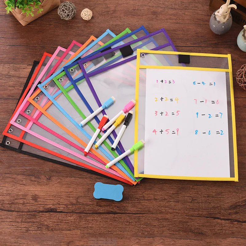 4Pcs/Set Transparent Dry Brush Bag Kids Drawing Board DIY Painting Doodle Coloring Learning Educational Toys For Children Gifts