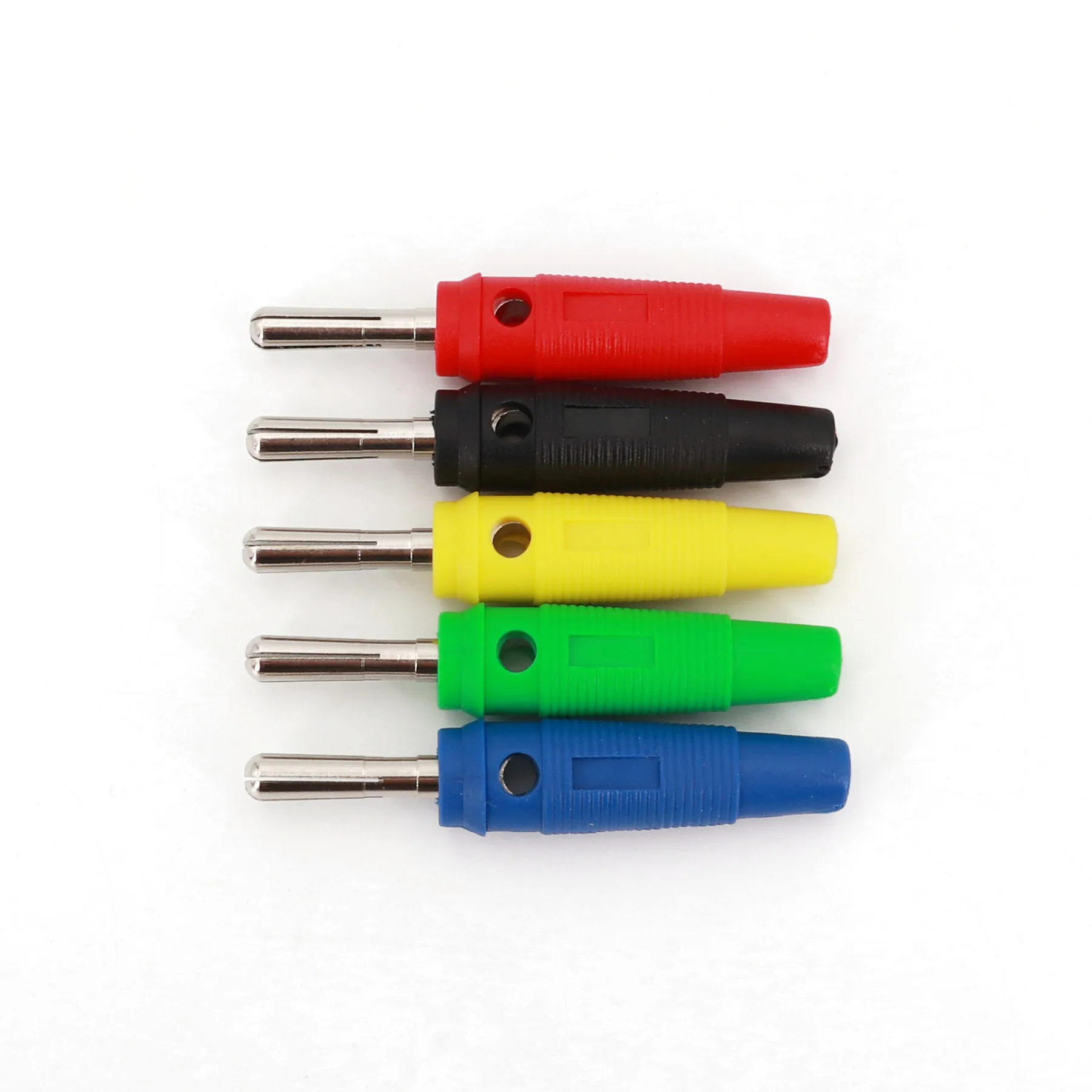 10Pcs Brass Nickel-Plated Cross 4mm Male Stackable Banana Plug Solder Type Connector
