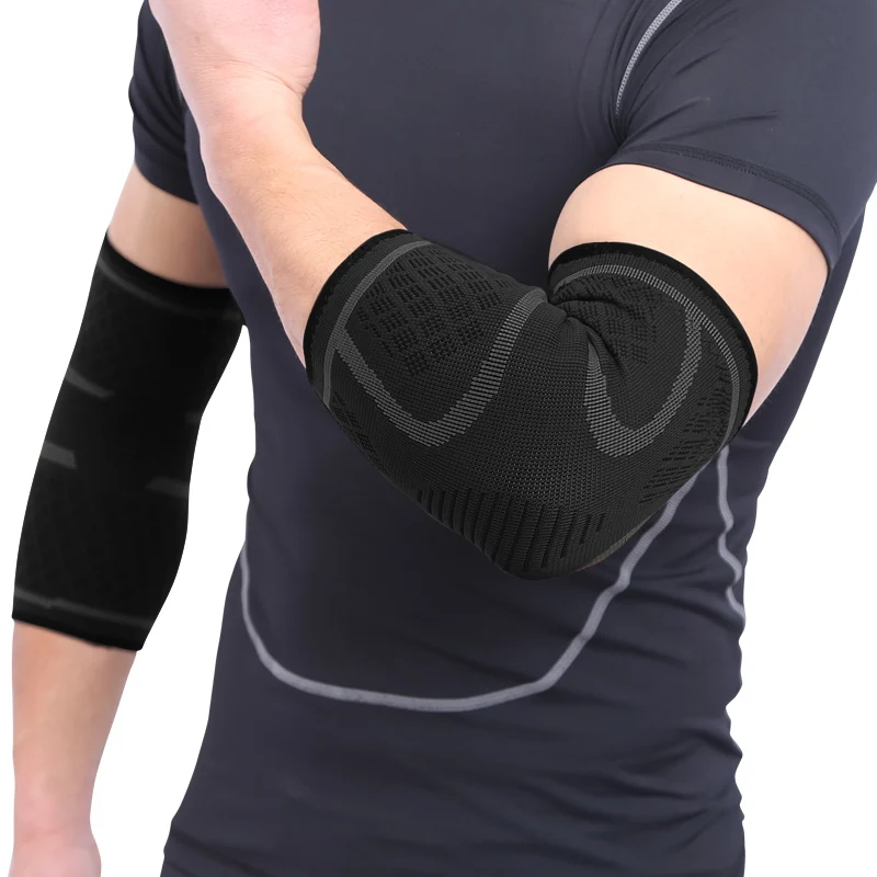 AOLIKES 1PCS Elbow Support Elastic Gym Sport Elbow Protective Pad Absorb Sweat Sport Basketball Arm Sleeve Elbow Brace images - 6