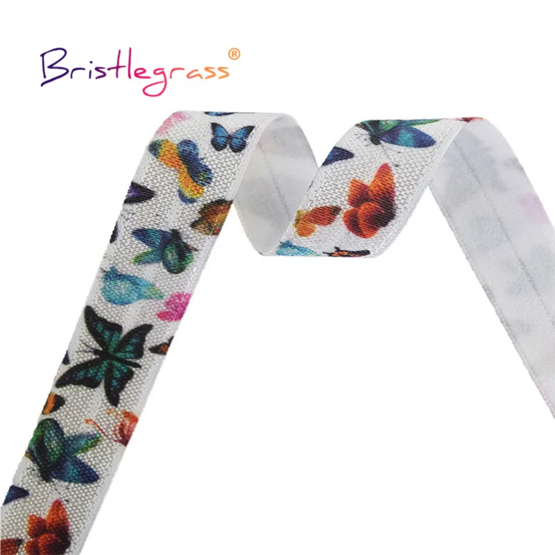 BRISTLEGRASS-cinta elástica de LICRA para el pelo, 2, 5, 10 yardas, 5/8 pulgadas, 15mm, con estampado de mariposa, flamenco, gato, perro accesorios de costura correas para bolsos costura accesorios novedosos