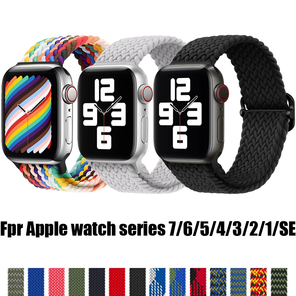 

Solo Loop for Apple Watch Band 45mm 41mm 44mm 40mm 42mm 38mm Nylon Elastics Braided strap for iwatch series 7/6/5/4/3/2/1/SE