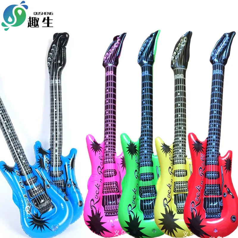 95cm Inflatable Guitar PVC Stage Props Children\'s Simulated Musical Instruments Birthday Bars Music Parties Decorative Balloon