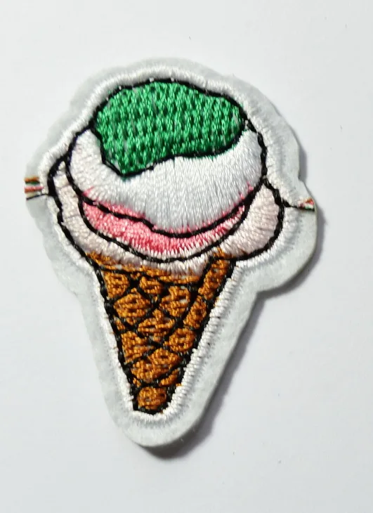 (5 pcs) Ice cream honey pink green Iron On patch Shirt Hat Jean shoes Applique ( about 3.7 * 4.7 cm)