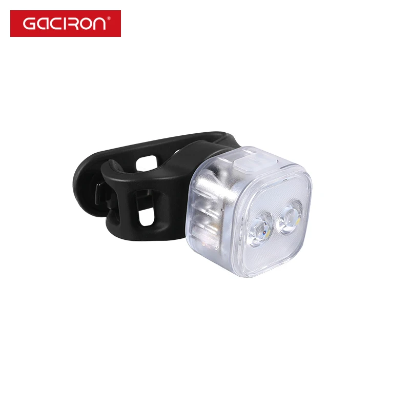 GACIRON Bicycle Warning Front Light Rainproof MTB Bike Head Light USB Rechargeable Safety Warning Cycling Night Bike Flashlight