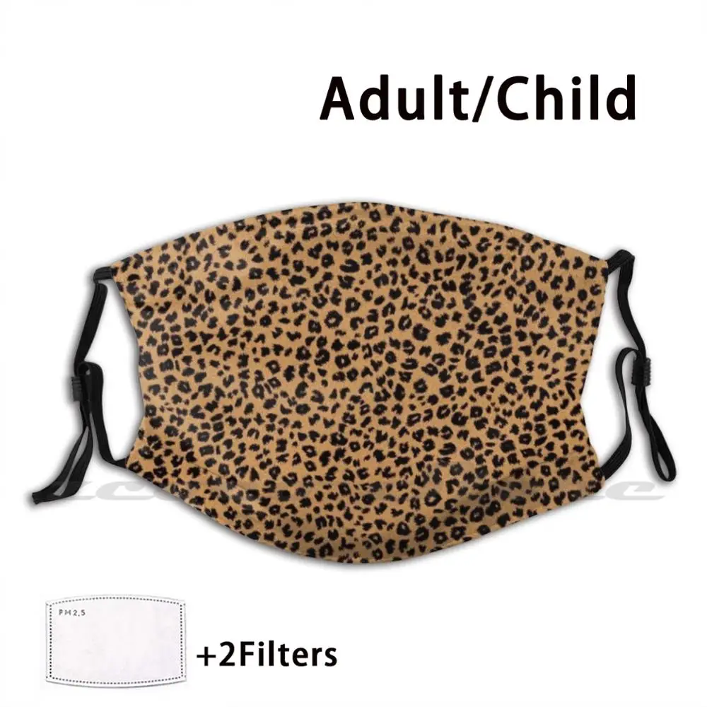 Maschera con stampa leopardata filtro lavabile fai da te Pm2.5 bocca Trending Leopard Vsco Leopard